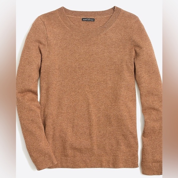 J crew Cotton-wool blend Teddie sweater heather camel - Picture 1 of 3